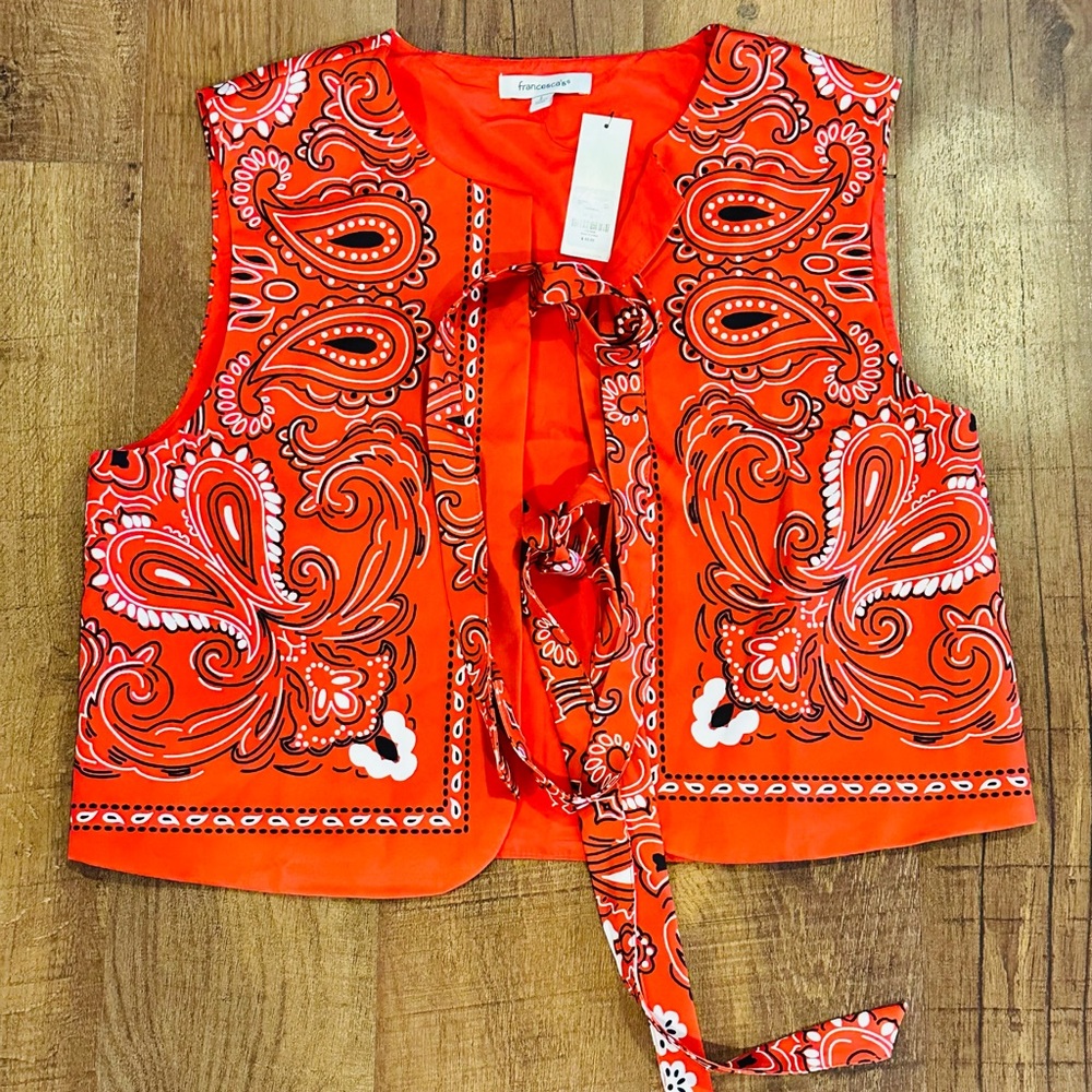 Red Paisley Vest